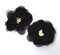 Belagio Colorfast Floral Accents, 2.50" Diameter, Organza Flower, 2 Piece Pack, Black